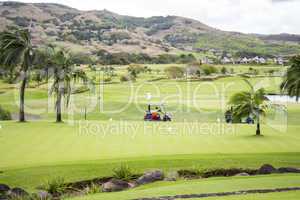 Lush green fairways on a golf course