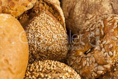 Selection of freshly baked gourmet rolls