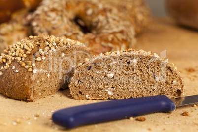 Selection of freshly baked gourmet rolls