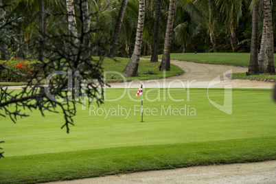 Lush green fairways on a golf course