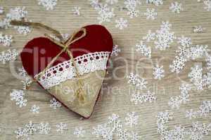 Handmade decorative textile Christmas heart
