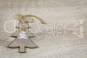 Christmas background with wood grain texture