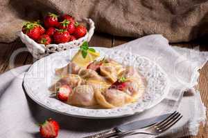pierogi with strawberries