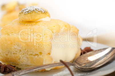 cream roll cake dessert and spices