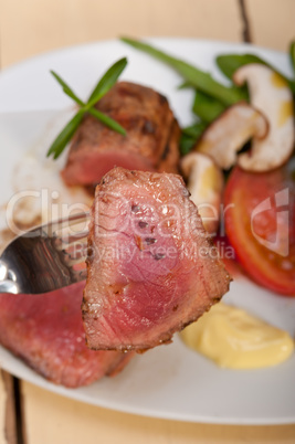 beef filet mignon grilled with vegetables