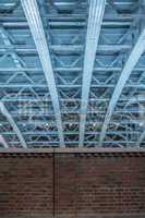 Low angle view of steel roof structure