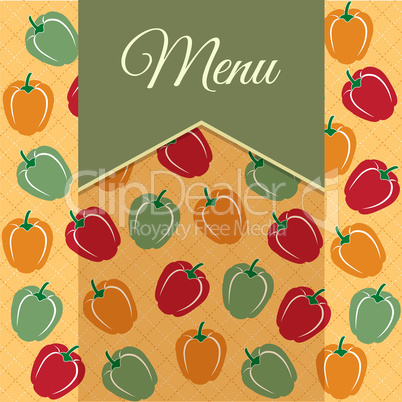 Restaurant menu design with sweet peppers