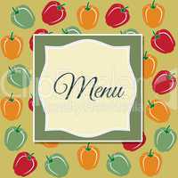 Restaurant menu design with sweet peppers