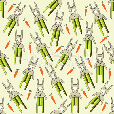 seamless pattern with rabbits