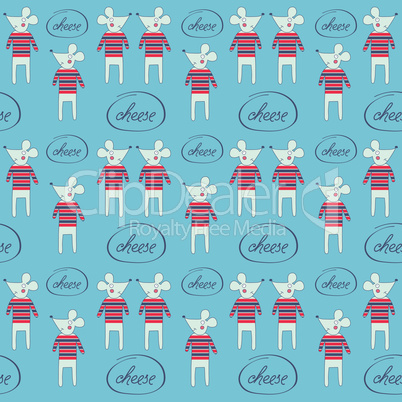 seamless pattern with mice