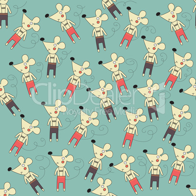 seamless pattern with mice