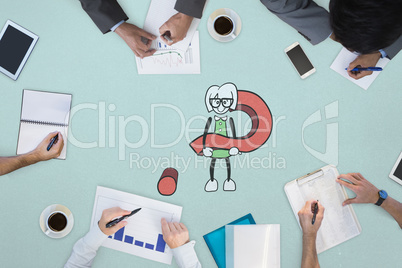 Composite image of business meeting