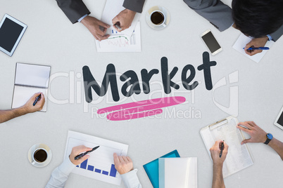 Market against business meeting