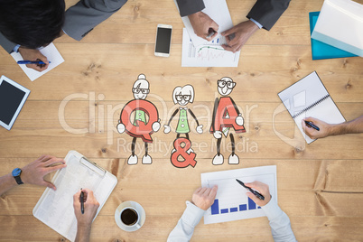 Composite image of business meeting