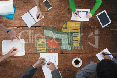 Composite image of business meeting