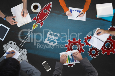 Composite image of business meeting