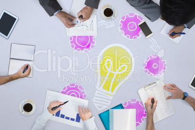 Composite image of business meeting