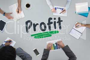 Profit against business meeting