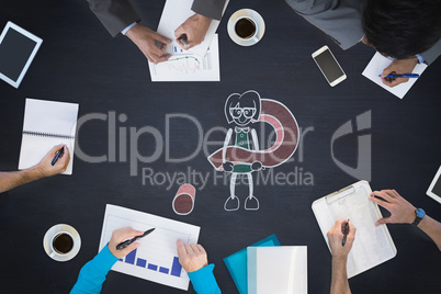 Composite image of business meeting