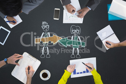 Composite image of business meeting