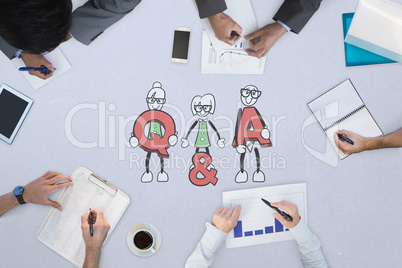 Composite image of business meeting