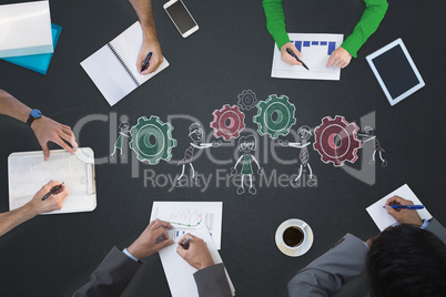 Composite image of business meeting