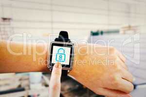 Composite image of smartwatch on wrist