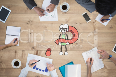 Composite image of business meeting