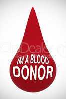 Blood donor message in drop