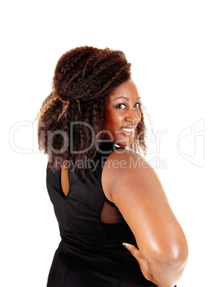 Back portrait of African woman.