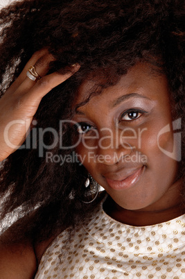 Closeup portrait of a African American woman.