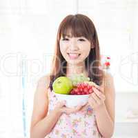 Preparing fresh fruits for family