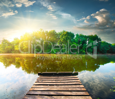 Fishing pier at sunrise