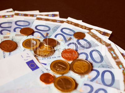Retro look Euro bank notes