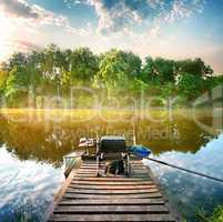 Fishing on pond