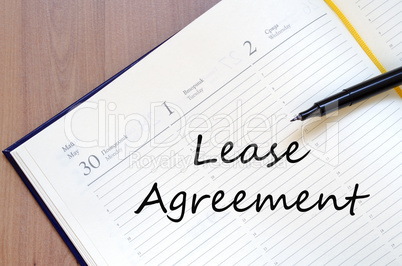 Lease agreement  concept Notepad