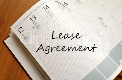 Lease agreement  concept Notepad