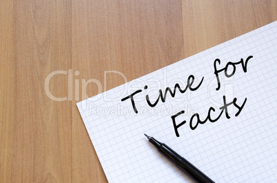 Time for facts text concept