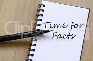 Time for facts text concept