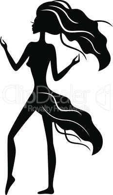 Abstract slender girl silhouette