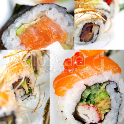 Japanese sushi collage