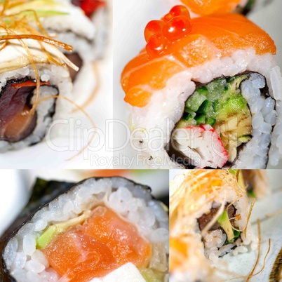 Japanese sushi collage