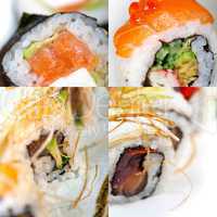 Japanese sushi collage