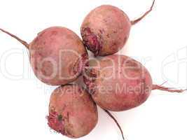 Red beet isolated on white.