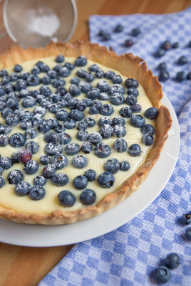 Vanilletarte mit Blaubeeren