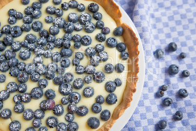 Vanilletarte mit Blaubeeren