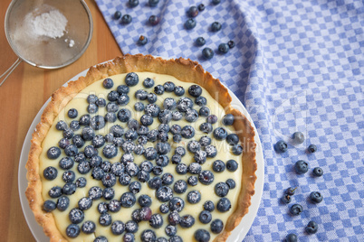 Vanilletarte mit Blaubeeren