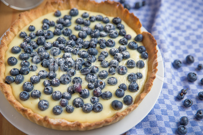 Vanilletarte mit Blaubeeren