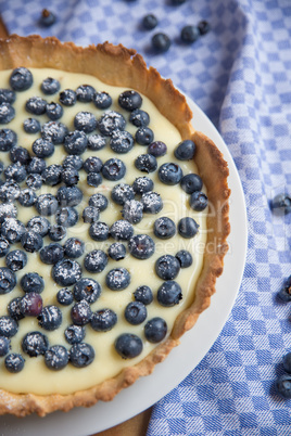 Vanilletarte mit Blaubeeren