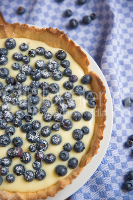 Vanilletarte mit Blaubeeren